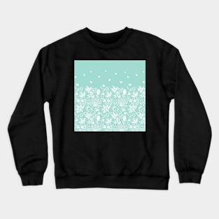 Morning Mist Aqua Floral Crewneck Sweatshirt